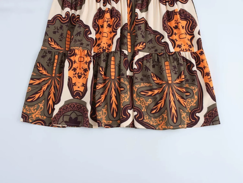 ZARA Printed Smocked Camisole Dress for Vacation